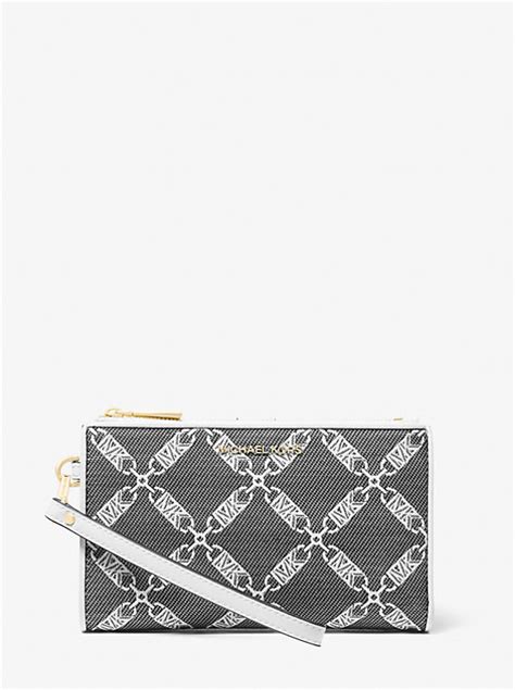 Jet Set Striped Empire Monogram Wristlet 